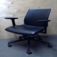 Black leather Kastrel Task chair 