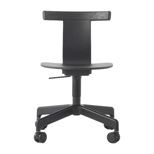 Jiro Swivel Chair - Black - Black Base with Casters