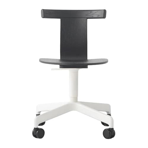 Jiro Swivel Chair - Black - White Base with Casters
