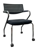 Vitra Visaroll Mobile Stack Chair (Black/Chrome)