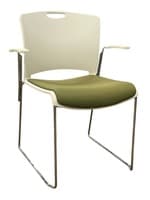 Highmark Plastic Side Chair (White/Green)