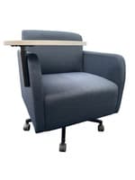 OFS Coact Low Back Mobile Tablet Club Chair - RH (Blue/Black)
