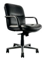 Harter Black Leather Conference Chair (Black?Chrome)
