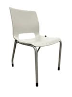 HON Motivate Stak Chair (White/Silver)