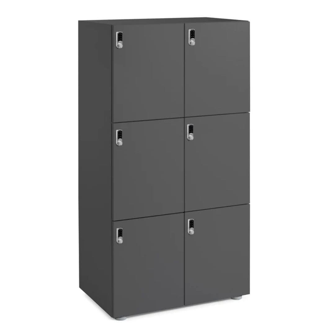 Stash 6-Door Locker, Digital, Charcoal