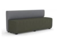Haven fully upholstered bench with bulwark back
