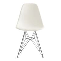 Herman Miller Eames Molded Plastic Side Chair (White/Chrome)