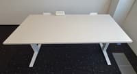 White height adjustable desk