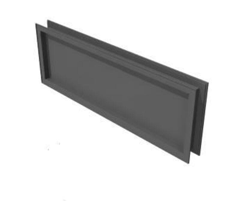 Screen, Panel Top - Square Special width 34 1/2W x 12H 6625 Translucent Plastic 4799 Platinum Metallic Support Brackets
