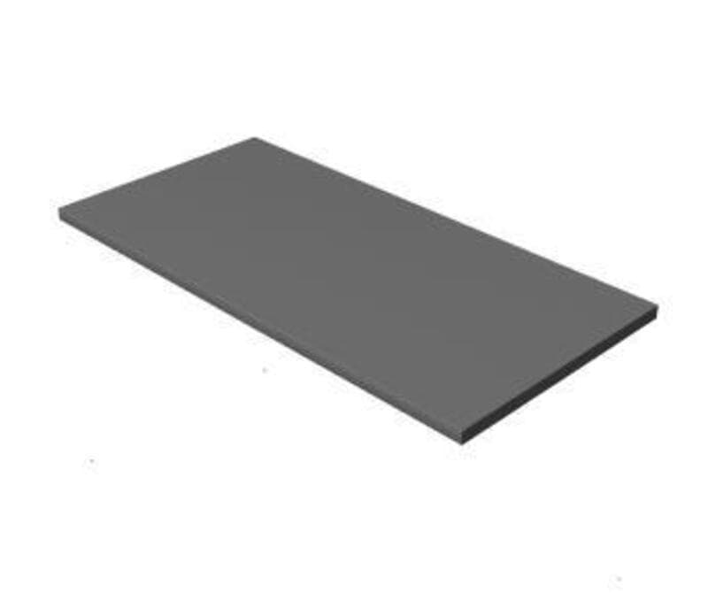 Worksurface-Straight, Plastic edge, Laminate, 1/2 cord drop, 23 1/2D x 48W