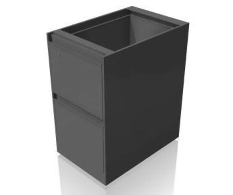 Pedestal-Fixed, 2 file, Flush steel front, 22 5/8D x 15W x 27H