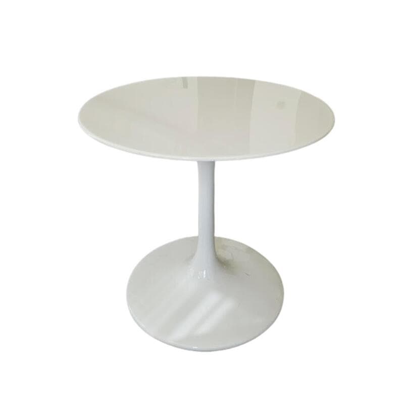 32" Round White Plastic Dining Table