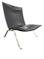 PK22 Lounge Chair Replica (Black/Satin Brushed Steel)
