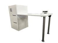 Desk w/ White Personal Wardrobe Tower - 48" x 23"
