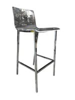 CB2 Chiaro Clear Acrylic Counter Stool with Nickel Legs