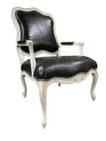 Pair of Massoud Solid Wood Accent Chair (Grey/White)