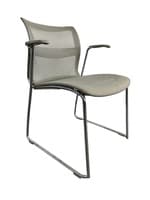 Stylex Zephyr Stack Chair w/ Arms (Grey/Chrome)