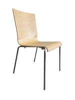 Pedrali Kuarda 1331 Stackable Chair (Bleached Oak/Chrome)