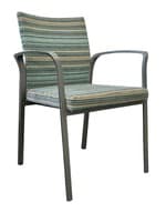 Encore Seating Lucent Guest Chair with Arms (Blue Pattern/Silver)