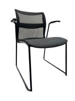 Stylex Zephyr Stack Chair with Arms (Black/Black)