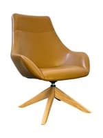 Encore Melina High Back Lounge Chair with Wood Swivel Base