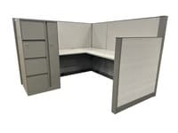 Steelcase Answer Cubicle with Storage Tower (6'D x 6'W x 54"/42" H)