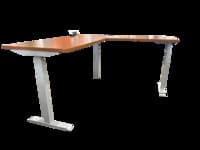 Inscape Height Adjustable L Shape Desk (Cherry/Silver)