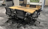 Created Hardwood Ash Live Edge Meeting Table - 69"W x 34"D