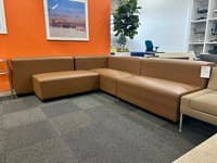 Nevins Sena Brown Vinyl Sectional Sofa
