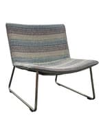 National Office Furniture Grin Lounge Sled Base Chair (Blue patterned/Chrome)
