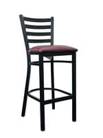 Black Metal Restaurant Stool Chair (Black/Burgandy)