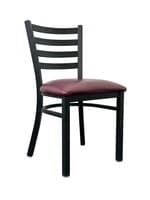 Black Metal Restaurant Chair (Black/Burgundy)