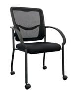 Office Star ProGrid Mesh Back Visitors Chair (Black/Black)