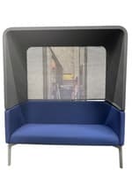 Steelcase Bivi Rumble 2 Seat Sofa with Hood (Blue/Grey)