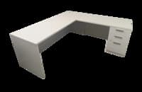 White Laminate L Shape Right Handed Desk