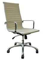 Woodstock Marketing Janis High Back White Leather Conference Chair (White/Chrome)