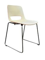 Falcon Lucky Sled Base Chair (Orange/Chrome)