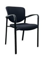 Haworth Improv Side Chair with a Plastic Back (Black/Black)