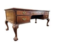Traditional Georgian Design Carved Vintage Library Desk by Councill