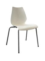 Plastic White Stack Chair (White/Silver)